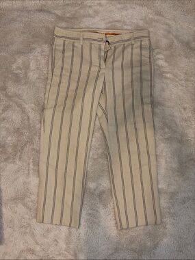 Tory Burch Cream Pinstripe Tailored Pants